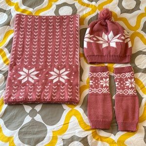 NEW 4pc Terra cotta mauve BoHo Scarf, hat and hand warmers. Soft and Comfy 💗